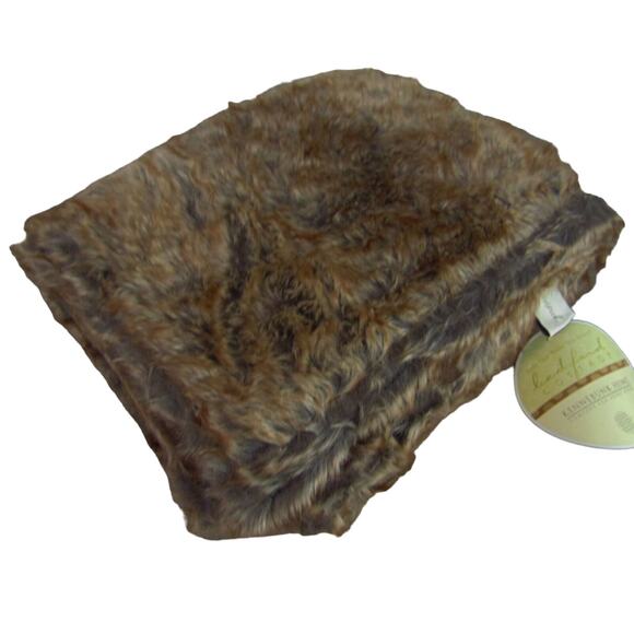 NEW Eskimo Brown Faux Fur & Fleece THROW 50x60 BLANKET Bedford Cottage Kennebunk - Picture 4 of 12